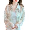 Fragmented Chiffon Shirt Sunscreen Clothing Women's Summer Long Sleeved Thin Cardigan Short Top