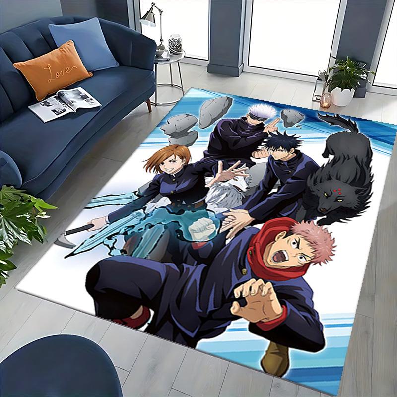1pc Anime Cartoon Design Jujutsu Kaisen Characters Office Chair Mat Non-Slip Carpet Suitable for Home Decor Living Room Bedroom Game Room Festival Gif