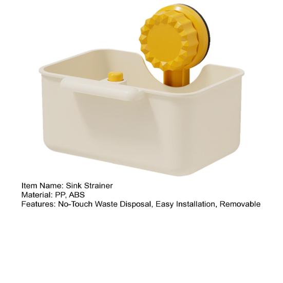 Suction Cup Sink Strainer Sink Debris Catcher Basket Removable Kitchen Sink Drain Strainer for Food Scraps No-Touch Waste Disposal