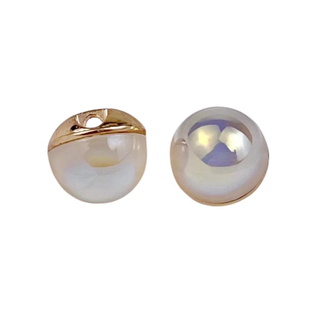 10pcs Pearl Luster Beautiful Buttons 10mm Small Decorative Shank Buttons Woman's Blouse Skirt Sewing Accessories