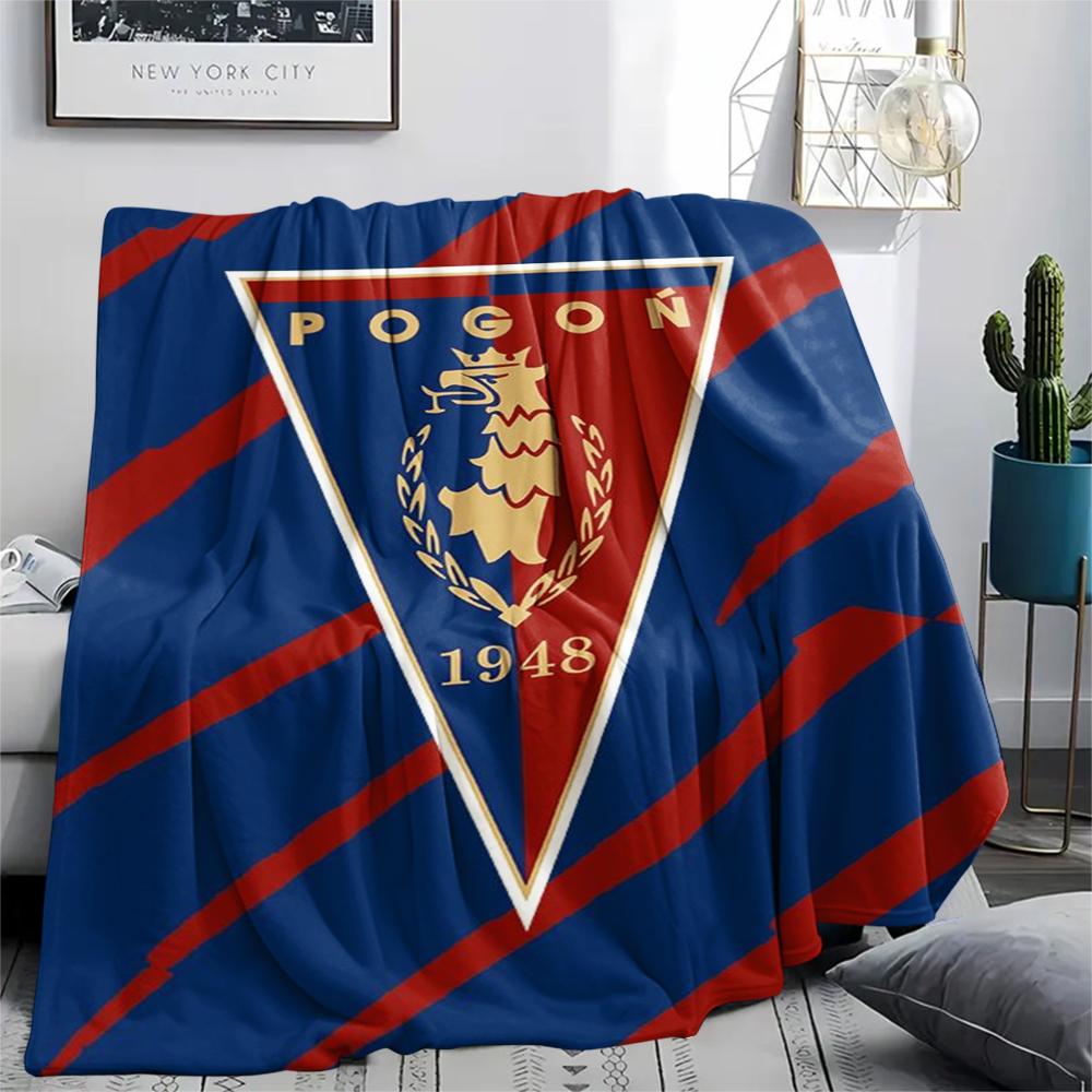 1PC Mks Pogoń Szczecin Print Flannel Blanket, High quality Comfortable for All Seasons, Home Decor, Warmth and Comfort, Perfect for Christmas Gifts