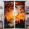 Blackout Curtains for Camera Landscape Art Shades Elegant Room Curtains 2 Pieces Window Curtain Tulle for Bedroom Partition Home