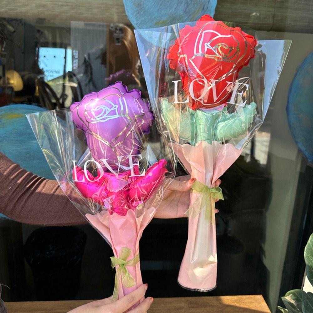 10pcs Colorful Love Heart Rose Balloon Thickened Flower Balloons  Baby Shower