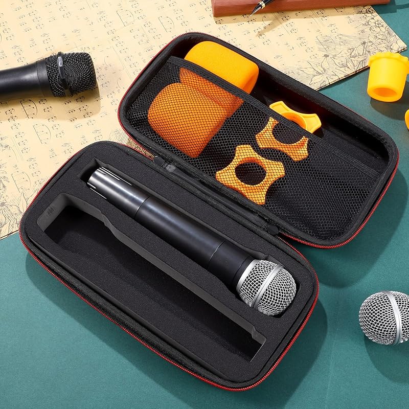 Органайзер для беспроводного микрофона STOBOK Чехол для беспроводного микрофона Сумка для хранения чехла для микрофона EVA Дорожный чехол с толстой губкой