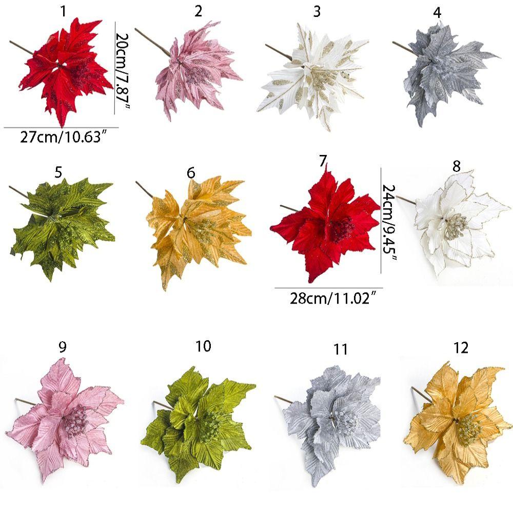 Handmade Artificial Xmas Flower Lightweight Fake Christmas Flower  Home Decor