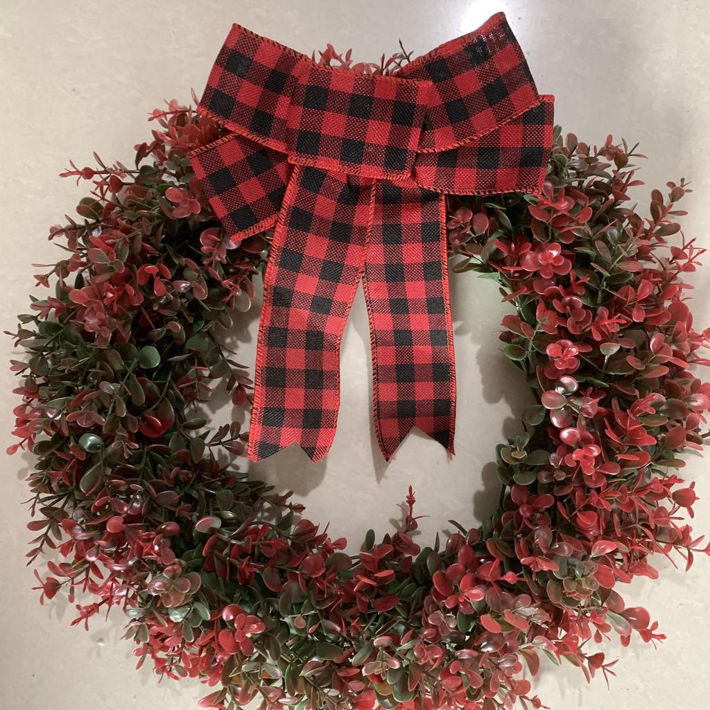 Рождественская имитация зеленого растения Венок из листьев денежного дерева Виноградная лоза Кольцо Домашнее украшение для подвешивания на окно или дверь 40 см