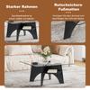 Modern Square Side Table Made of Safety Glass - 80 cm Side Length. Table Legs Made of MDF with Black Wood Look. Ideal for Dining Room, Office etc.