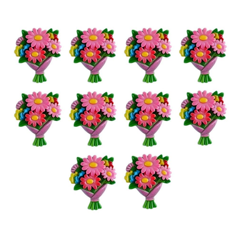 10pcs 3D Colorful Resin Christmas Flowers Tulip Scrapbook Figurines Hair Clip Embellishment