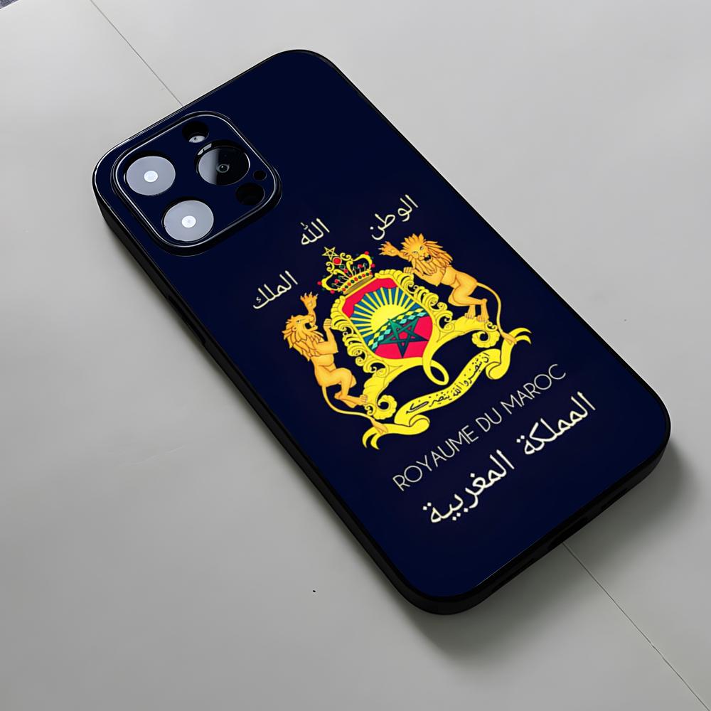 Флаг Марокко Герб Паспорт Чехол для Телефона Для Iphone 16 15 12 14 Se 2020 Защита от Подглядывания 16 Pro Max 11 13 Xr X Xs Mini Plus Забавный