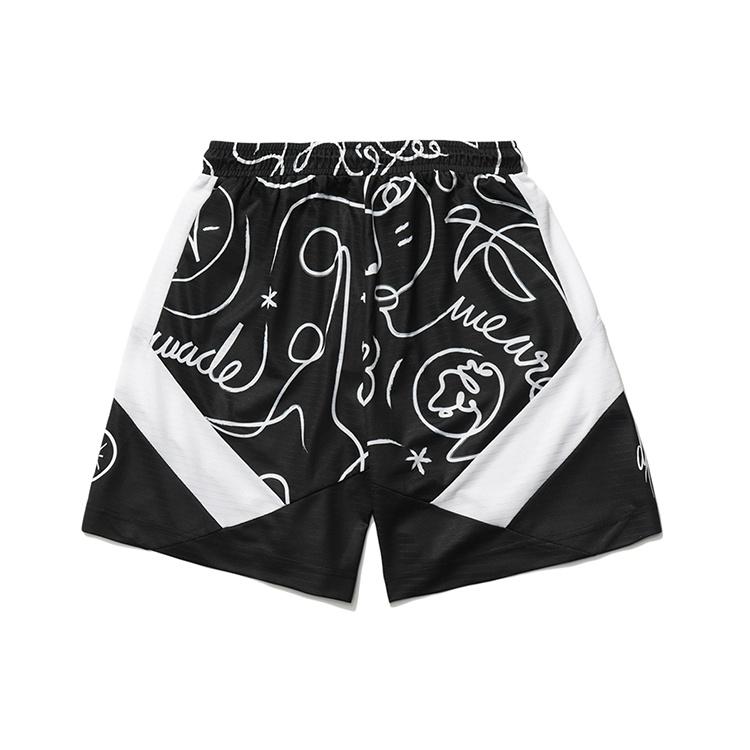 Li-Ning x DFT Way Of Wade Logo Basketball Shorts 'Black White' Men's AAPR257-1