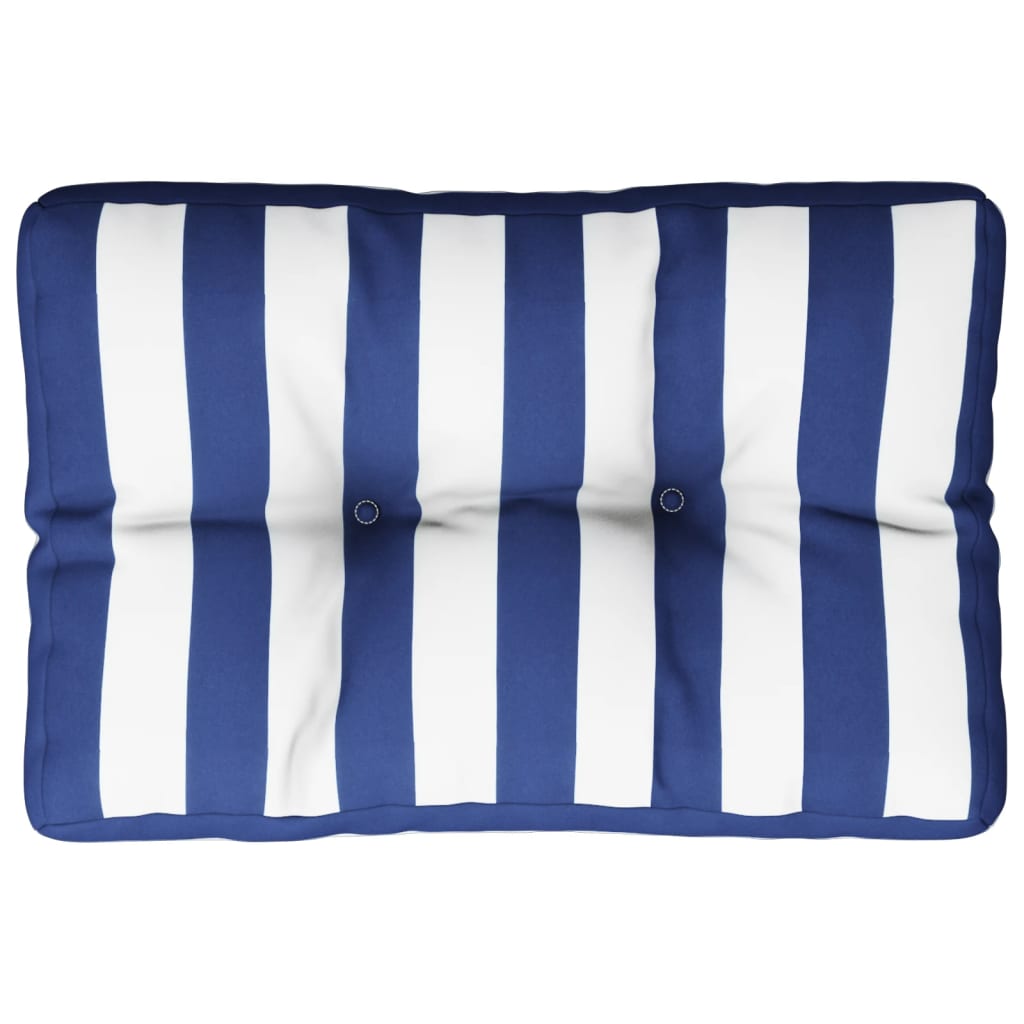 Pallet Cushion Blue White Striped 50x40x12 cm Fabric