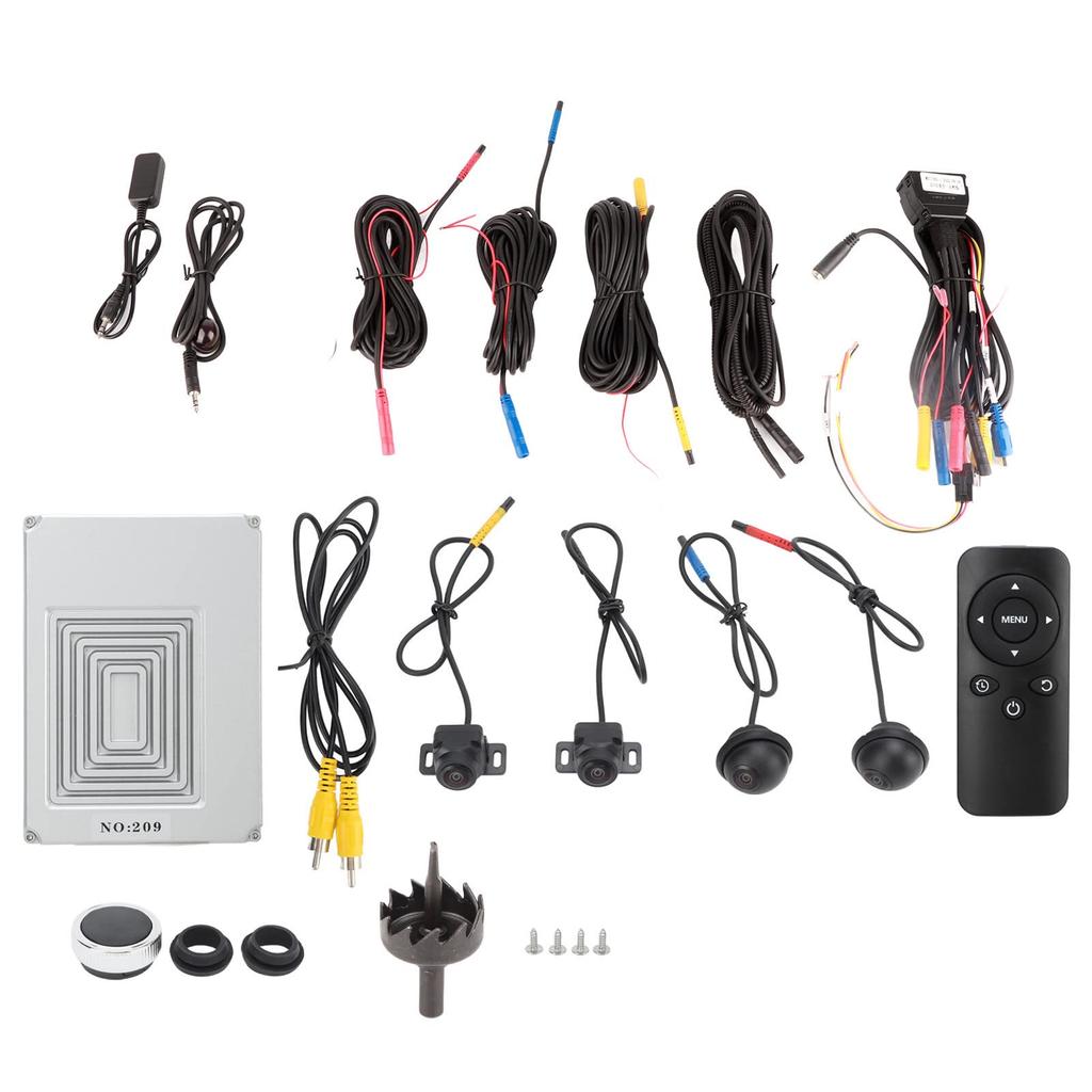 surrounding camera panoramic parking night waterproof view monitor car CCTV security universal wireless remote control for easy angle HD 1280x720p