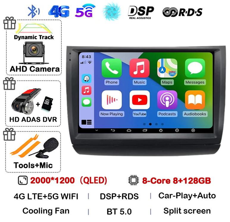 Android 14 Carplay Auto WIFI+4G автомобильное радио для Toyota Prius 20 2002-2009 мультимедийный проигрыватель GPS стерео 360 камера головное устройство аудио