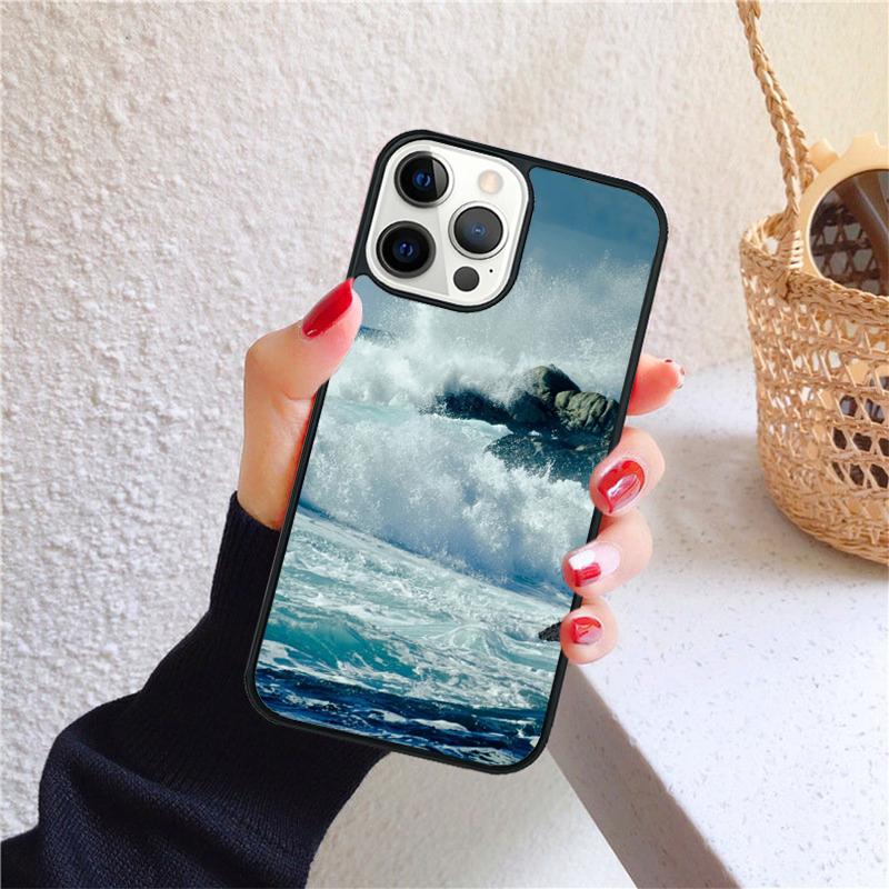 Мягкий чехол для телефона с изображением морских волн Для iPhone 17 Air 16 15 14 12 13 Pro Max Plus coque Shell Fundas