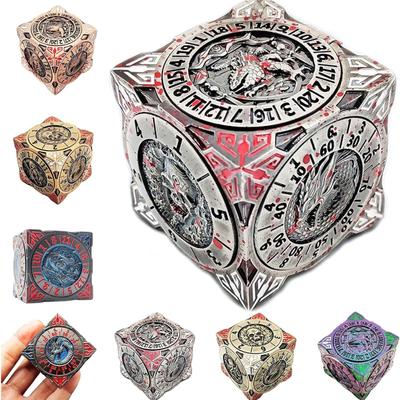 Новые кости, набор металлических костей 7-в-1 с 3D-рельефом для подарков, кости для ролевых игр, аксессуары для настольных ролевых игр