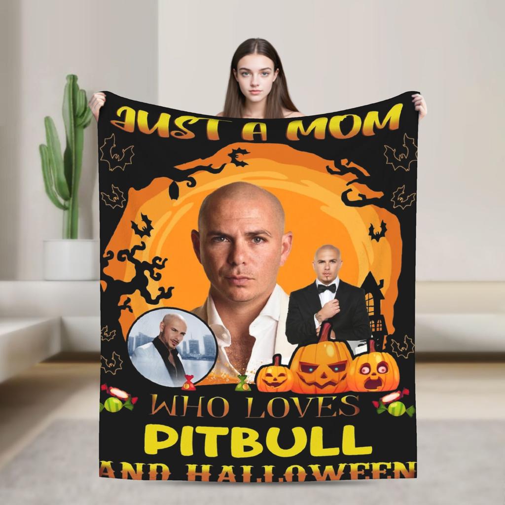Питбуль мистер. Фланелевое одеяло Mr Worldwide Зимнее Мягкое покрывало для дивана и кровати Подарок для девочек и мальчиков Новинка для улицы