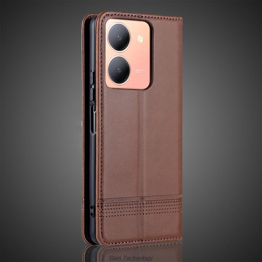 Роскошный магнитный адсорбционный кожаный чехол для Vivo Y36 4G / Y36 5G 6.64" откидной защитный чехол Capa Fundas Coque