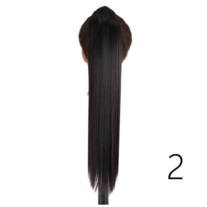 LISI HIAR Women Long Straight Ponytail Hair Wig Red Wine Blond Light Grey Black Synthetic Fiber Hair Extensions Party Time Daily Use