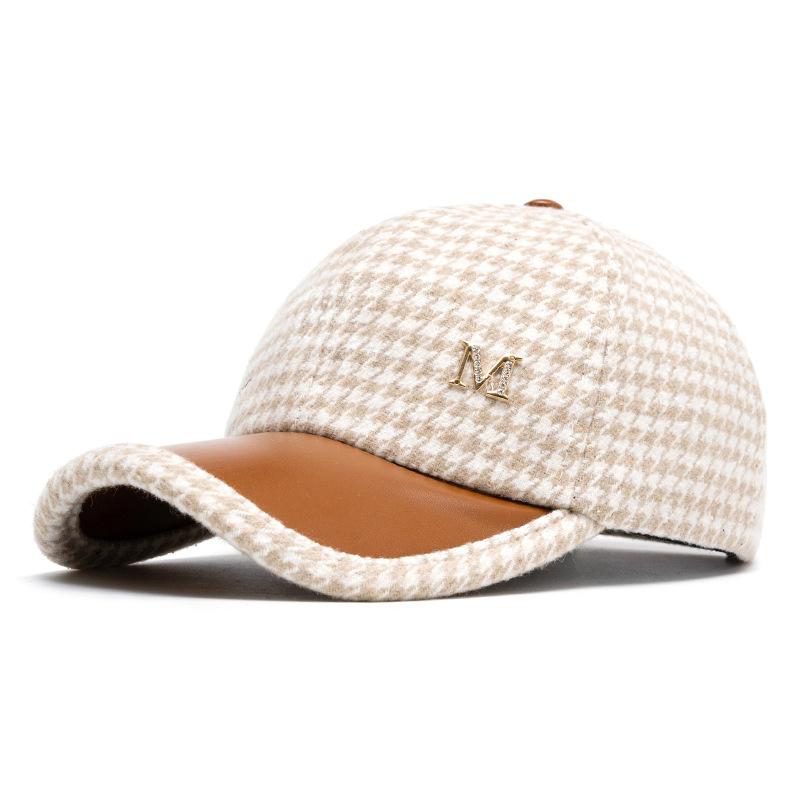 Осенне-зимняя бейсболка с рисунком «гусиная лапка» для мужчин и женщин, теплая кепка, шляпа от солнца