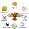 Decorative Brass Diya for Puja (Set of 1 Small 3inch Golden Round Net) Center Wick Holder Pital Akhand Deep Vilakku for Home Décor