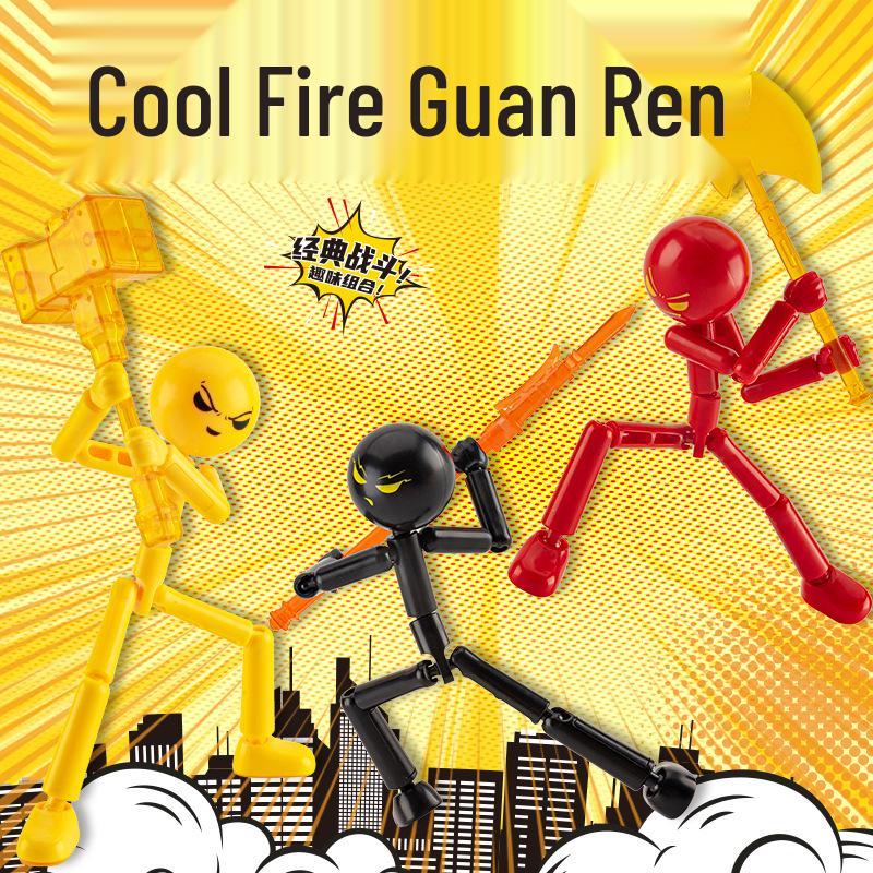 Многосуставная подвижная фигурка солдата "Человечек из спичек": Крутая модель из строительных блоков "Боец Берсерка"
