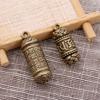 Brass Carving Scriptures Medicine Pill Box Travel Pill Case Necklace Pendant Buddhist Pendant