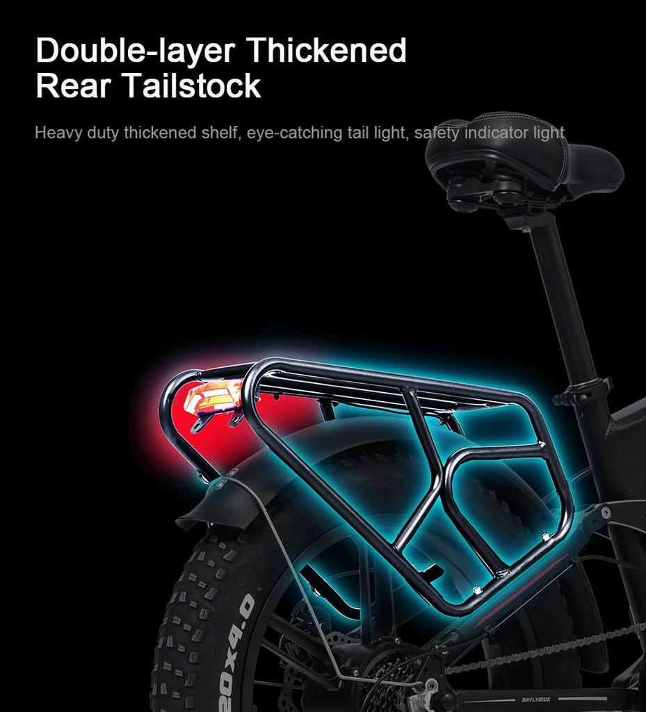 RANDRIDE Электрический складной велосипед 20*4.0 толстые шины Двойные дисковые тормоза E велосипед 1000 Вт мотор Полный подвес электрический велосипед YX20M