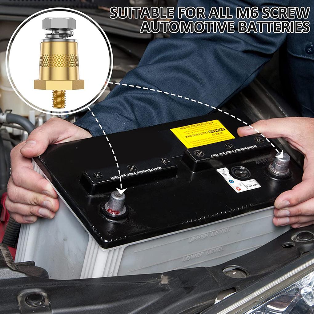 1 пара универсальных адаптеров для полюсов аккумулятора, соединительные клеммы, комплект положительных и отрицательных клемм с винтами и шайбами для автомобиля