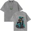Anime My Hero Academia Shoto Todoroki Vintage Washed Tshirt Men Women Casual Retro Oversized T Shirts Cartoon Harajuku Tshirts