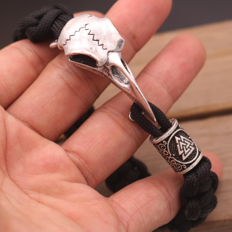 Череп Ворона Прямой Треугольный Бусы Aoding Myth Кельтский Узел Браслет Персонализированный Панк Плетеный Браслет