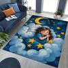 1pc Anime Cartoon Design Office Chair Mat - Moon and Stars Decorative Rug for Home Office, Festival Gift, Seasonal Universal Carpet.H023