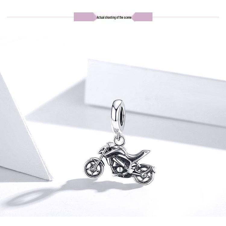 Серебряная подвеска-мотоцикл Ziyun S925 из стерлингового серебра, крутой спортивный DIY-аксессуар (SCC1712)