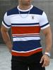 Men's Striped Design Pattern 3d Print Mens T-shirt Short Sleeved Casua T-shirt Short Sleeved Comfortable Casual Street