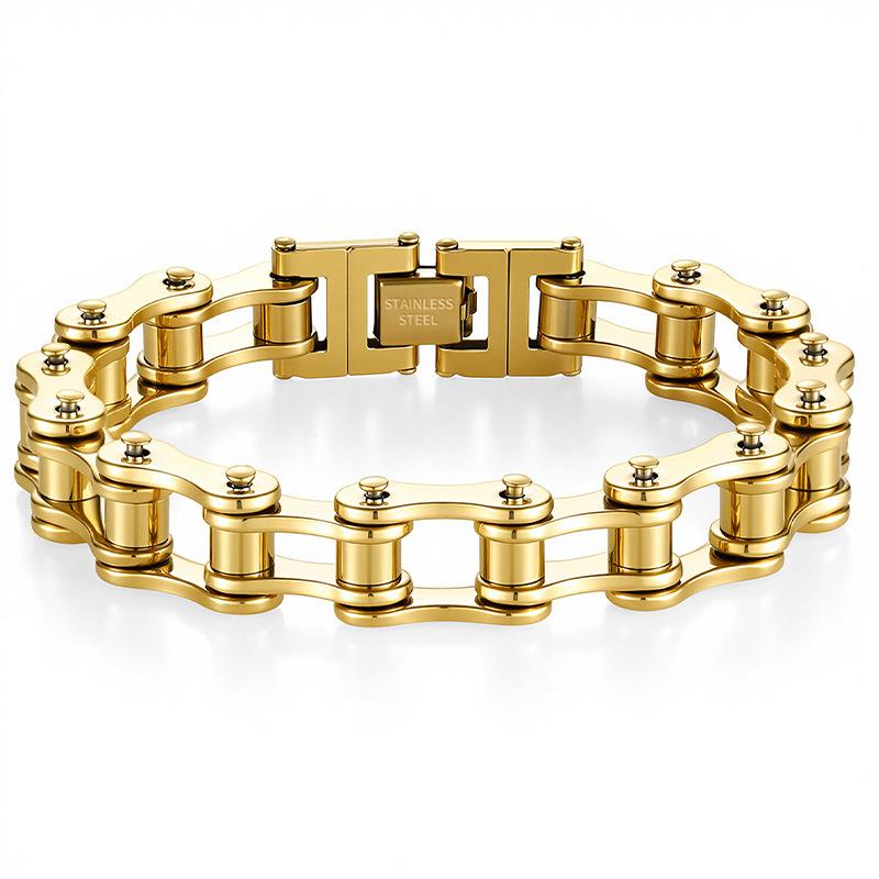 Bike Chain Stainless Steel Bracelet Punk Rock Biker Style for Men Streetwear