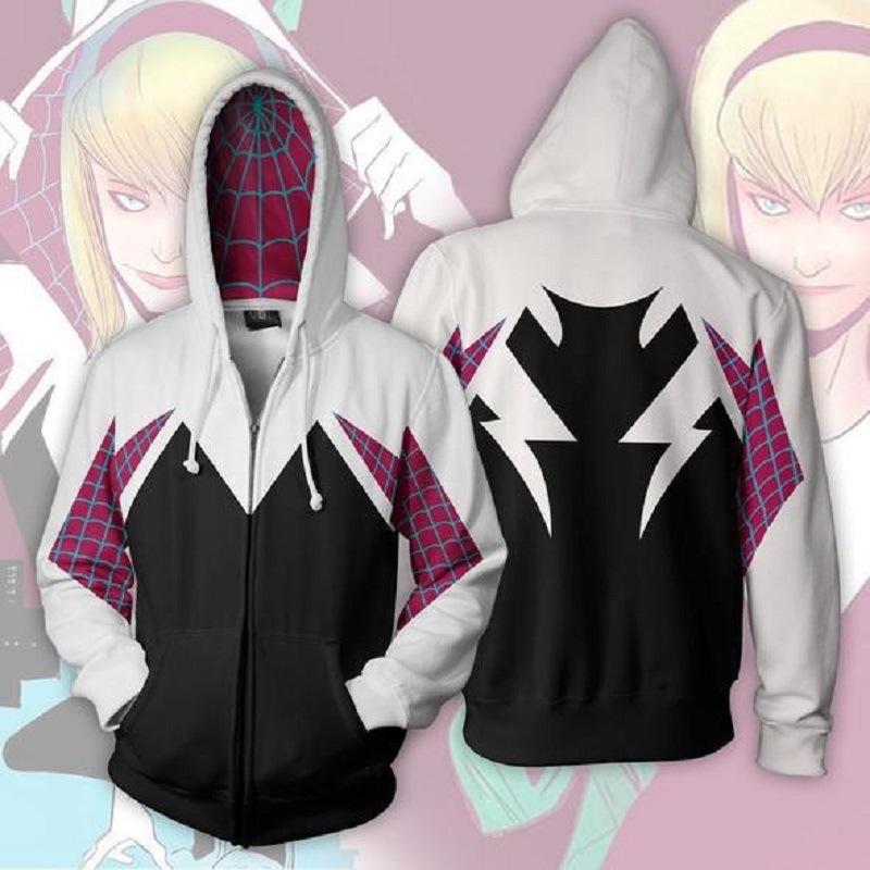 Мужская толстовка с капюшоном Gwen Spider, застежка-молния, куртка для осени и зимы, повседневная
