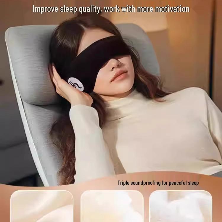 Регулируемая шумоизолирующая повязка для сна с наушниками и маской для глаз