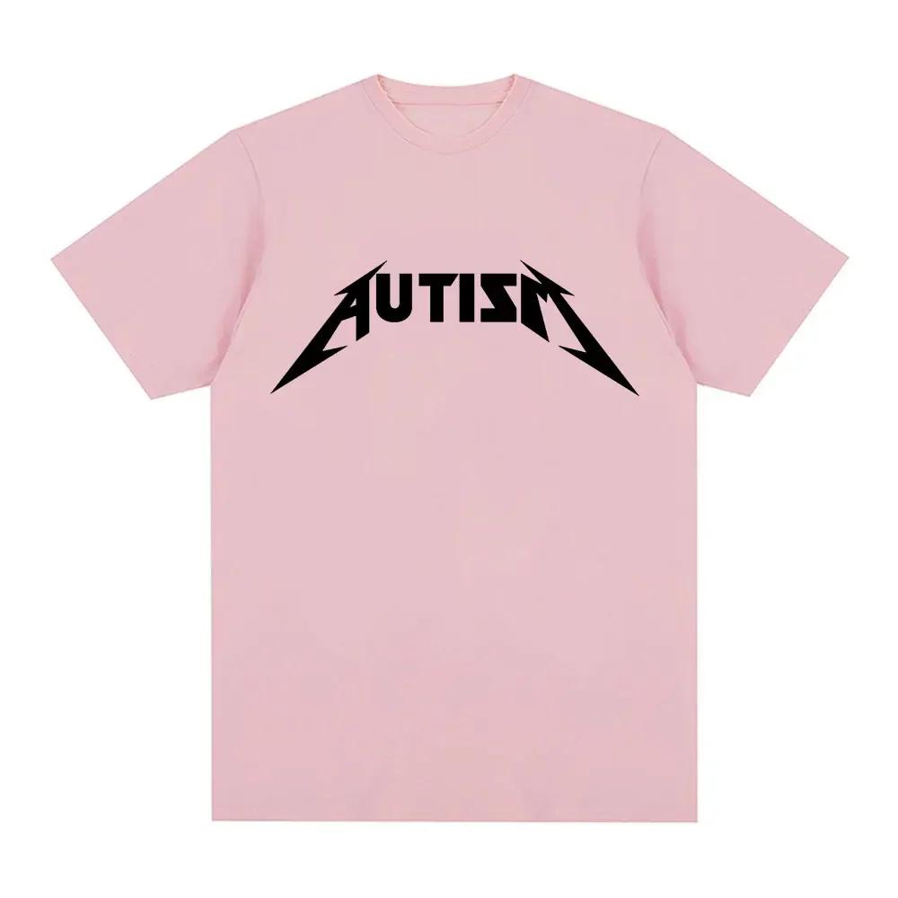 Autism Metal Rock Meme T-shirt Unisex Women Fashion Hip Hop Short Sleeve Oversized T-shirts Summer Sport Loose T Shirt Tops