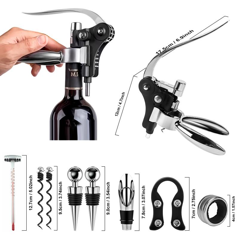 Набор открывалок для красного вина с деревянной подарочной коробкой Открывалка для винных бутылок Барные инструменты Многофункциональный набор для открывания и прессования вина