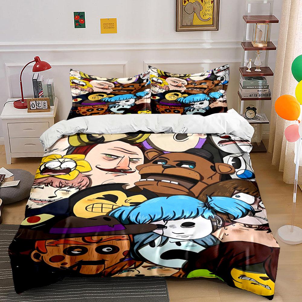 Cartoon faces, animals, emojis. Bedding sets Duvet cover sets Duvet covers Pillowcases(1 * Duvet Cover 2 * Pillowcases without duvet insert)