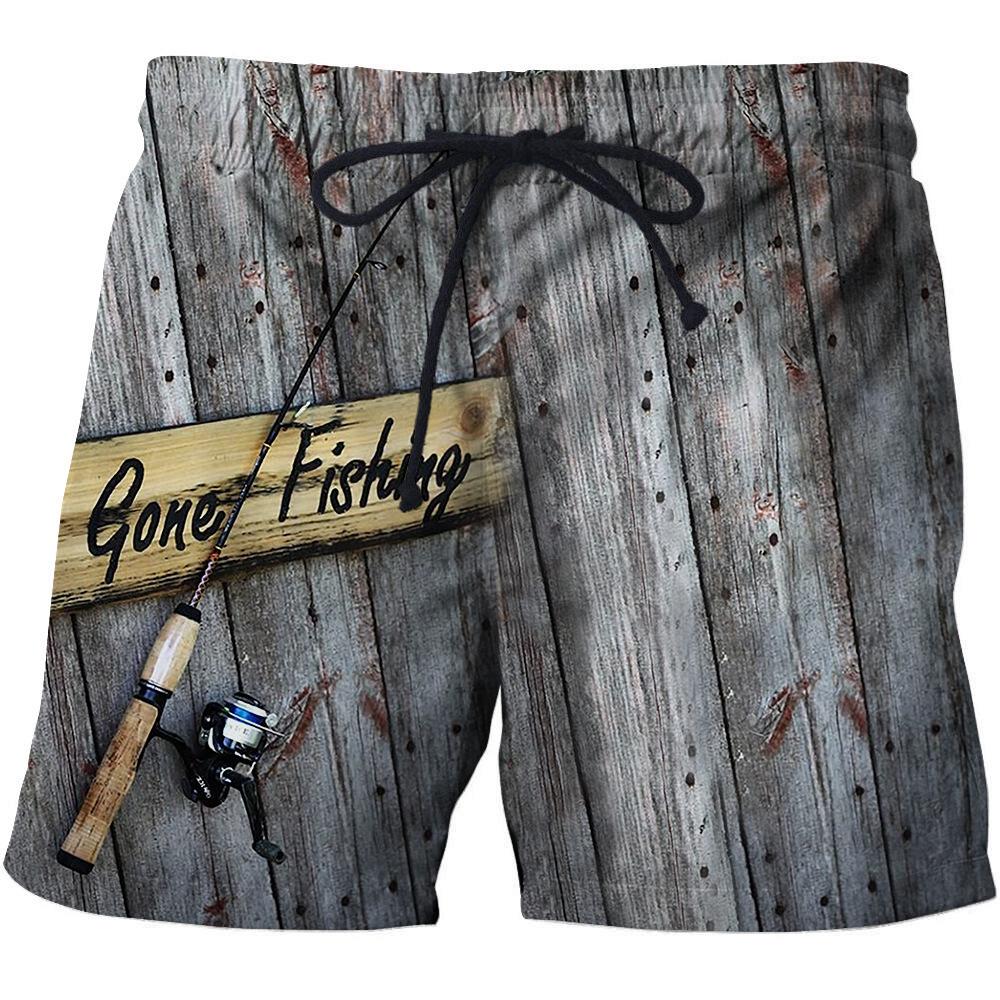 Men's 3D Big Eyed Shark Print Shorts Casual Beach Shorts