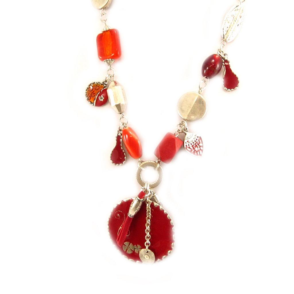 Les Trésors De Lily [E5753] - Дизайнерское колье «Воспоминания о прошлом», красное серебро