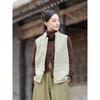 25 Winter New Chinese Women's Ramie Retro Disc Buckle Cotton Vest Chinese Tang Quilted Cotton Vest