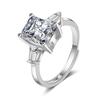 Кольцо с большим квадратным бриллиантом муассанита «Принцесса», модный аксессуар класса люкс