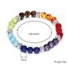 Adjustable Crystal Gemstone Bracelet Glass Stone Beaded Bracelet Gifts 7 Chakra Bead Bangle  Men