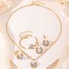 5-piece Set Of Women Fashionable Simple High-end Necklace Ring Bracelet Earring Accessory Set Exquisite High-end Accessories