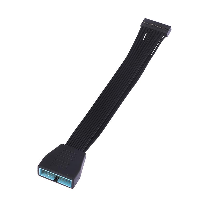 Маленький мини-USB 3.0 19/20-контактный внутренний удлинительный разъем-адаптерный кабель черный плоский проводной кабель для материнской платы 5,9 дюйма/15 см