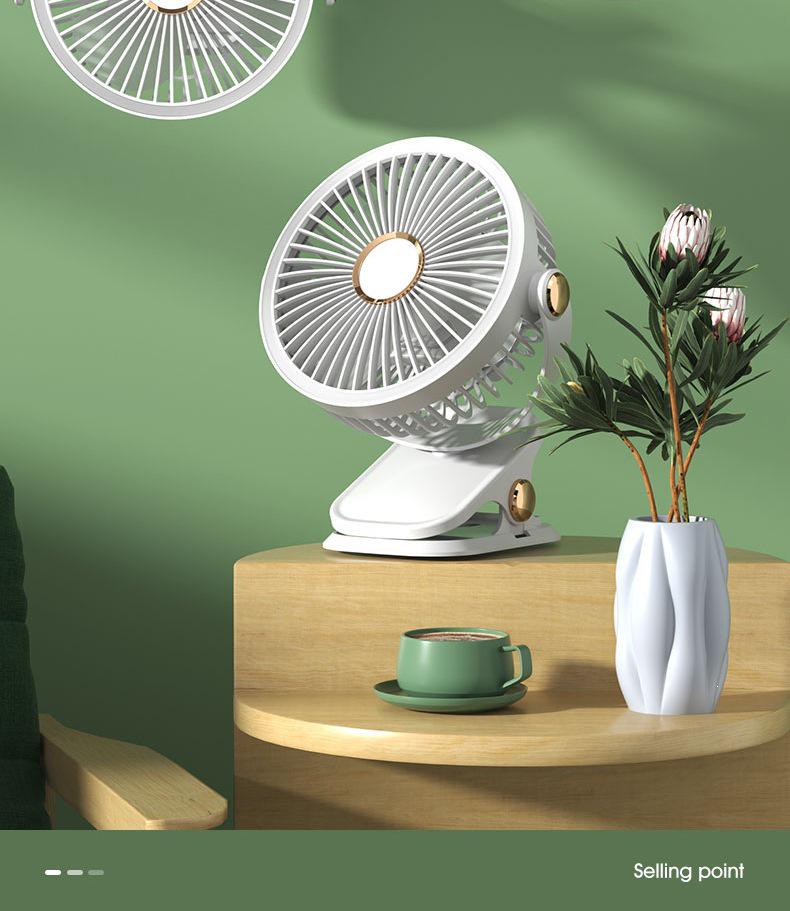 USB Rechargeable Multifunction Fan with Night Light and Clip