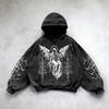 Мужская толстовка с капюшоном, сильно вываренная, одежда Y2k в готическом стиле, ретро уличная одежда с узором, женский пуловер, повседневная мода для мужчин, Харадзюку