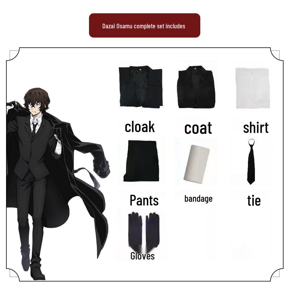 Bungo Stray Dogs Dazai Osamu & Nakahara Chuuya Anime Cosplay Outfit Set Available