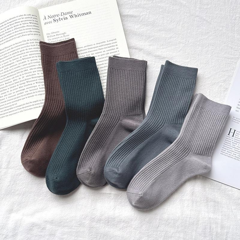 Socks Men'S Pure Cotton Sweat-Absorbing Double-Needle Medium Tube Socks Cotton Casual Men'S Deodorant Cotton Socks Zhuji Men'S Socks